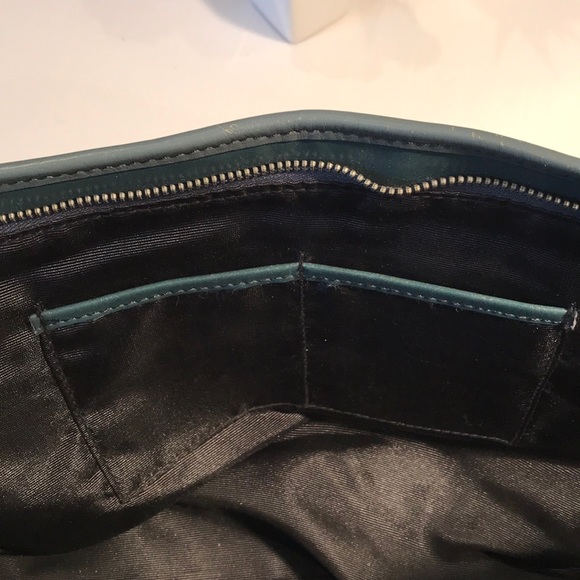 Etienne Aigner 100% Leather Slate Gray 90’s Satchel - Picture 6 of 8